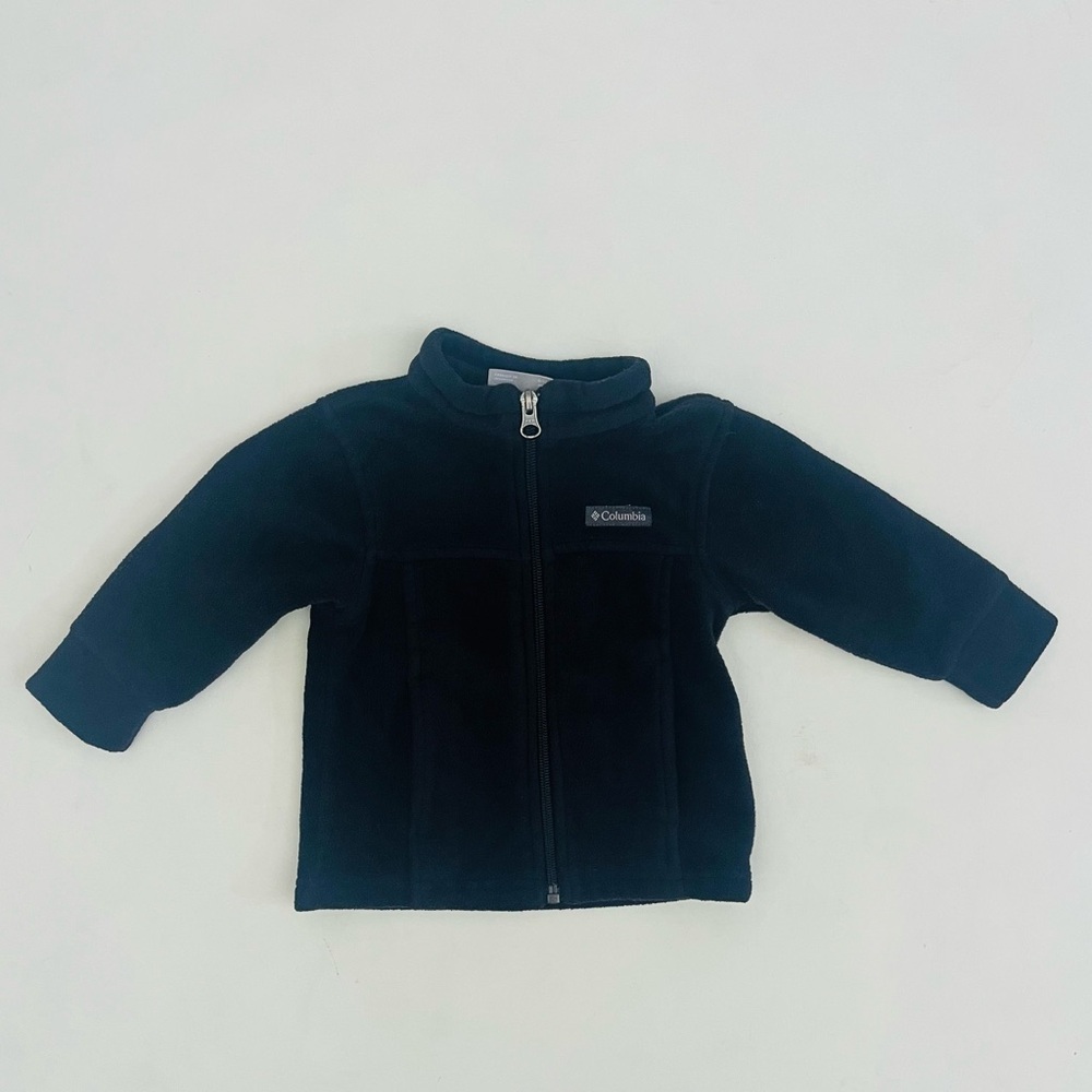 Columbia Infant zip up fleece jacket black size 6-12 months